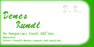 denes kundl business card